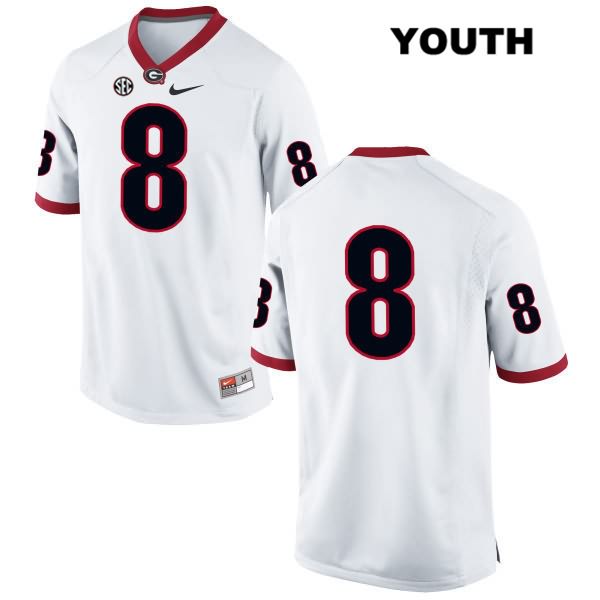 Georgia Bulldogs Youth Deangelo Gibbs #8 NCAA No Name Authentic White Nike Stitched College Football Jersey YDL2456ZZ